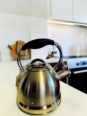NEW Well Equipped Kitchen Stainless Steel 2.6 Quart Whistling  Kettle NWThttps:/